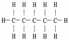 The is a Lewis structure. There is a five-carbon linear chain with the first and the last carbons bonded to three hydrogens, while each of the other carbons has two hydrogens attached.
