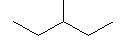 There is a five-membered carbon chain with a CH3 group attached to the third carbon.
