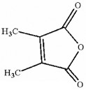A five-membered ring, with an O atom double-bonded to the second (clockwise) and to the fifth members of the ring, a CH3 group attached to the third and the fourth members, and a double bond between the third and the fourth members of the ring. The first member of the ring is an O atom, while the other are C atoms. 