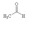 The figure shows a carbon atom, with an O atom double-bonded and a CH3 group and an H atom attached.